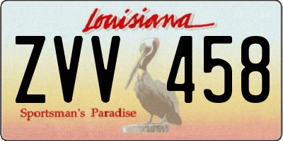 LA license plate ZVV458