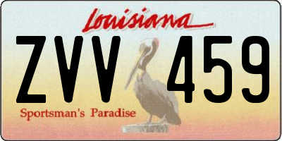 LA license plate ZVV459