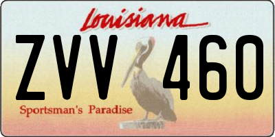 LA license plate ZVV460