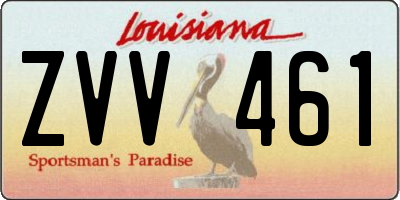 LA license plate ZVV461