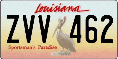 LA license plate ZVV462