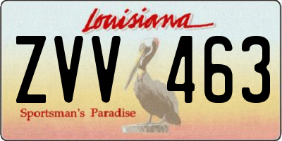 LA license plate ZVV463