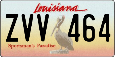 LA license plate ZVV464