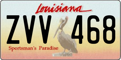 LA license plate ZVV468