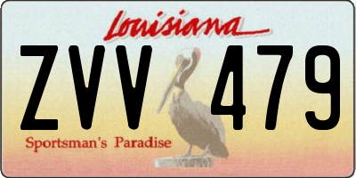 LA license plate ZVV479