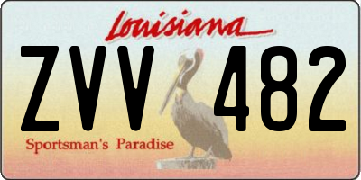 LA license plate ZVV482