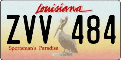 LA license plate ZVV484