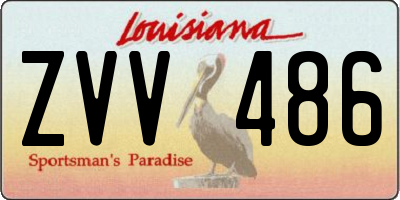 LA license plate ZVV486