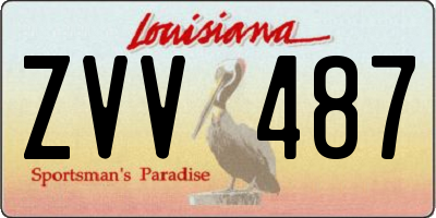 LA license plate ZVV487