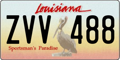 LA license plate ZVV488