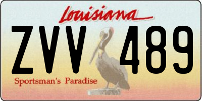 LA license plate ZVV489