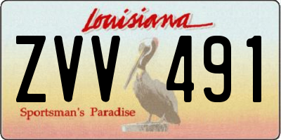 LA license plate ZVV491