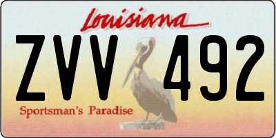 LA license plate ZVV492