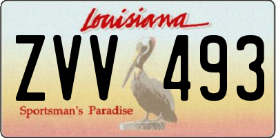 LA license plate ZVV493