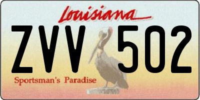 LA license plate ZVV502