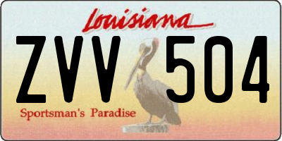 LA license plate ZVV504