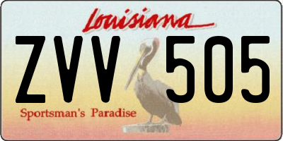 LA license plate ZVV505