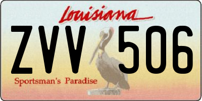 LA license plate ZVV506