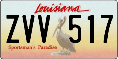 LA license plate ZVV517