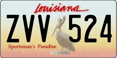 LA license plate ZVV524