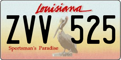 LA license plate ZVV525