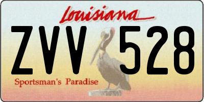 LA license plate ZVV528