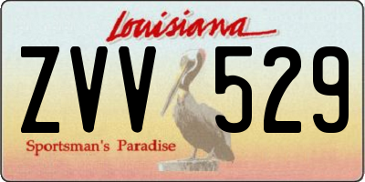 LA license plate ZVV529