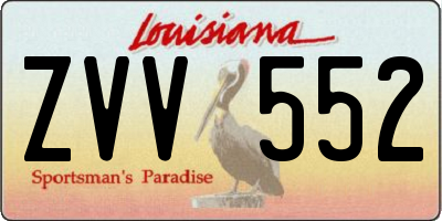 LA license plate ZVV552