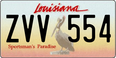 LA license plate ZVV554