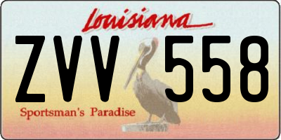 LA license plate ZVV558
