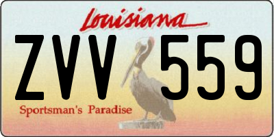 LA license plate ZVV559