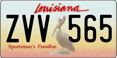 LA license plate ZVV565