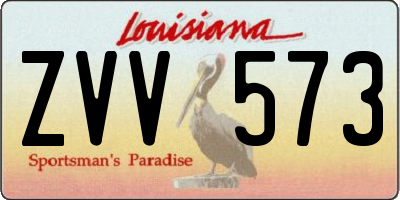 LA license plate ZVV573