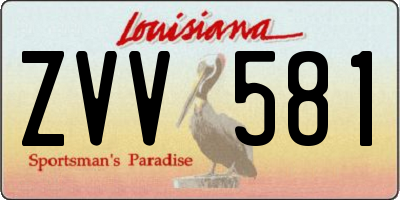 LA license plate ZVV581