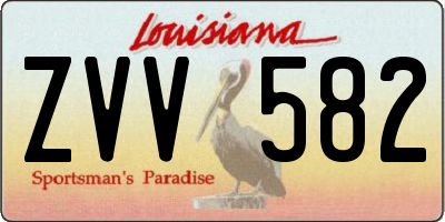 LA license plate ZVV582