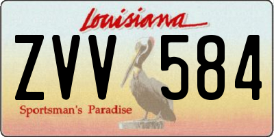 LA license plate ZVV584