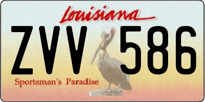 LA license plate ZVV586