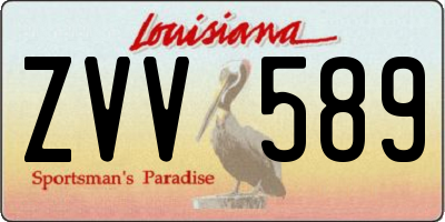 LA license plate ZVV589