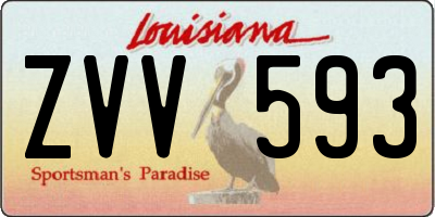 LA license plate ZVV593