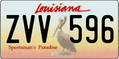 LA license plate ZVV596