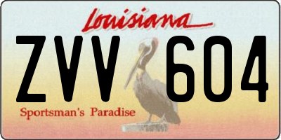 LA license plate ZVV604