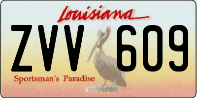 LA license plate ZVV609