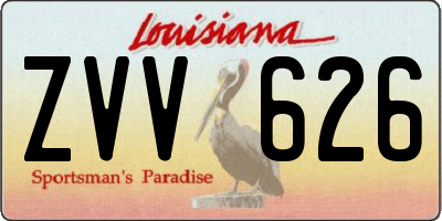 LA license plate ZVV626