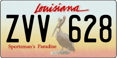 LA license plate ZVV628