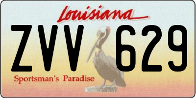 LA license plate ZVV629