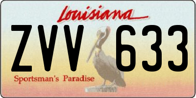 LA license plate ZVV633