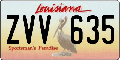 LA license plate ZVV635