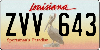 LA license plate ZVV643