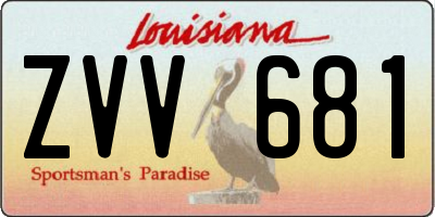 LA license plate ZVV681