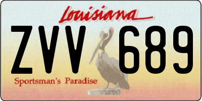 LA license plate ZVV689